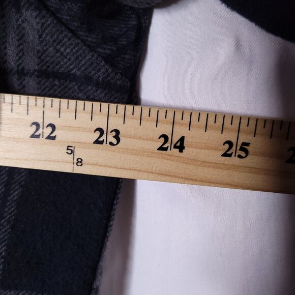 Field & Stream Flannel Shirt Mens Medium Plaid Navy Outdoor Heavyweight - Picture 7 of 9